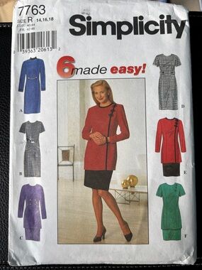 Simplicity Pattern 7763R for Misses’ Dress, Tunic, and Skirt